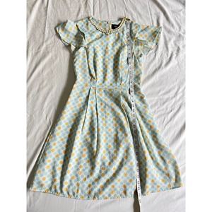 Jason Wu Pearl Collar Medallion Dress Size 4 Retro Flutter Sleeve Preppy Novelty